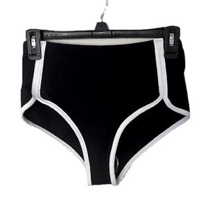 L*Space NWT’s Black and White Cali Full Cut Bikini Bathingsuit Bottoma Medium